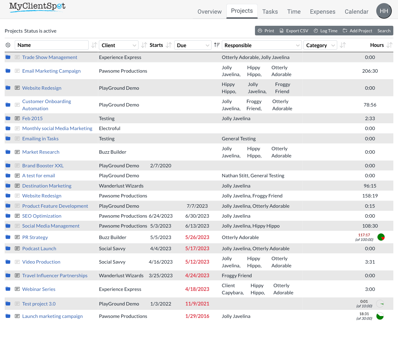 desktop screenshot of projects-listing