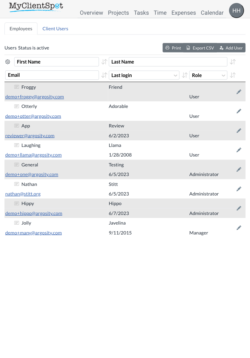 tablet users-listing screenshot
