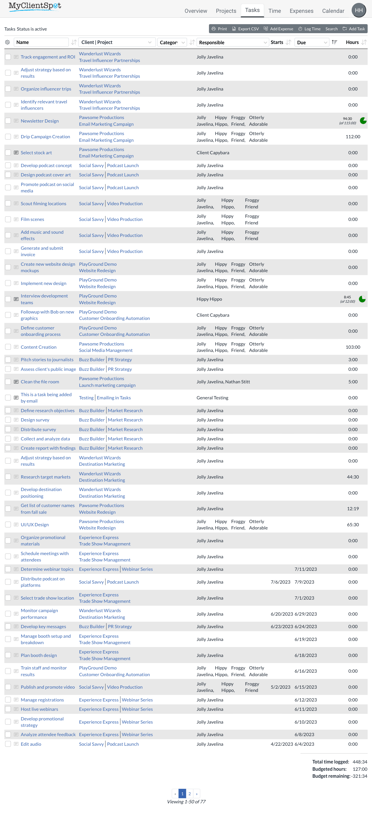 desktop screenshot of tasks-listing